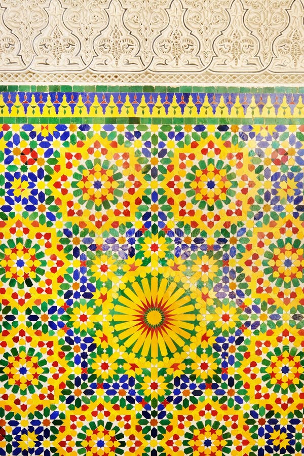 Marokańska mozaiki płytka, ceramiczna dekoracja Hassan II meczet, Casablanca, Maroko royalty ilustracja Marokańska mozaiki płytka, ceramiczna dekoracja Hassan II meczet, Casablanca, Maroko royalty ilustracja