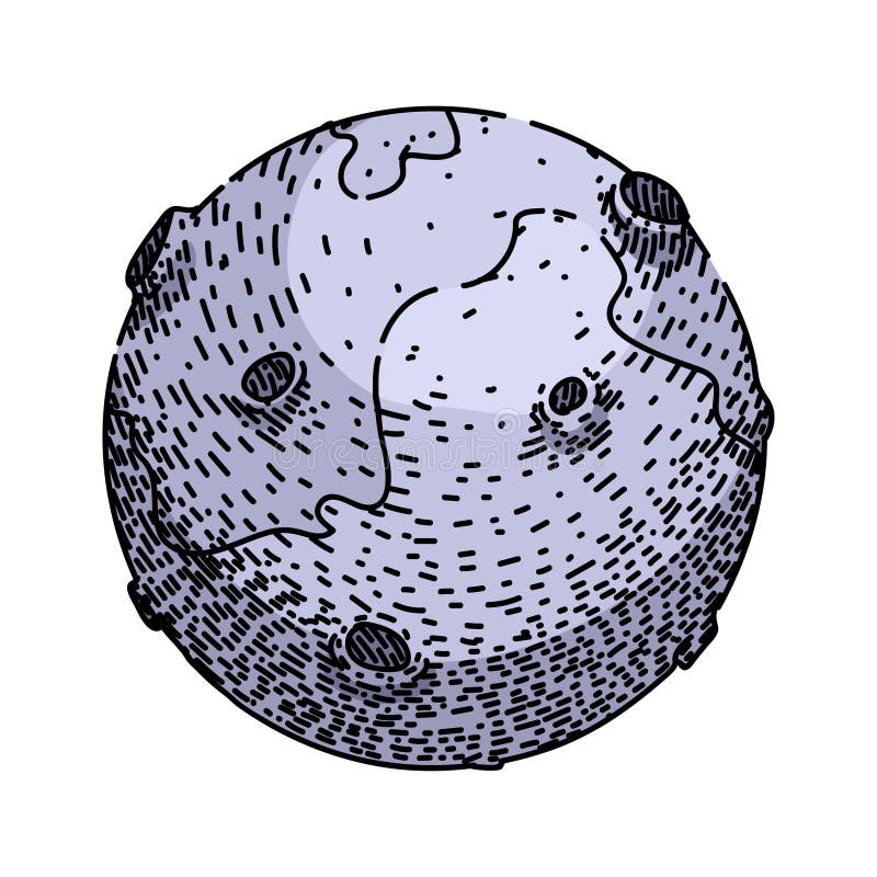 Marplanet sketch-handdragad vektor royaltyfri illustrationer