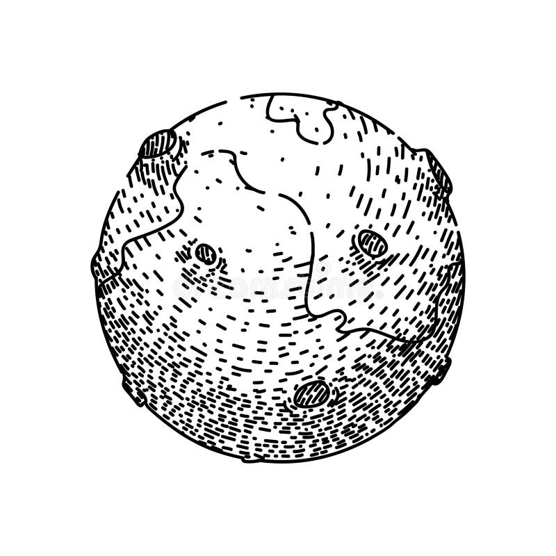 Marplanet sketch-handdragad vektor royaltyfri illustrationer