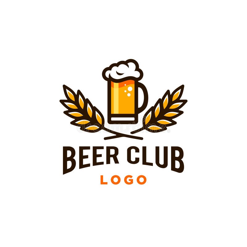 Craft Beer glass and malt Brewery label logo design vector in trendy modern cartoon line style illustration. Liquor logo for pub and bar club. Craft Beer glass and malt Brewery label logo design vector in trendy modern cartoon line style illustration. Liquor logo for pub and bar club