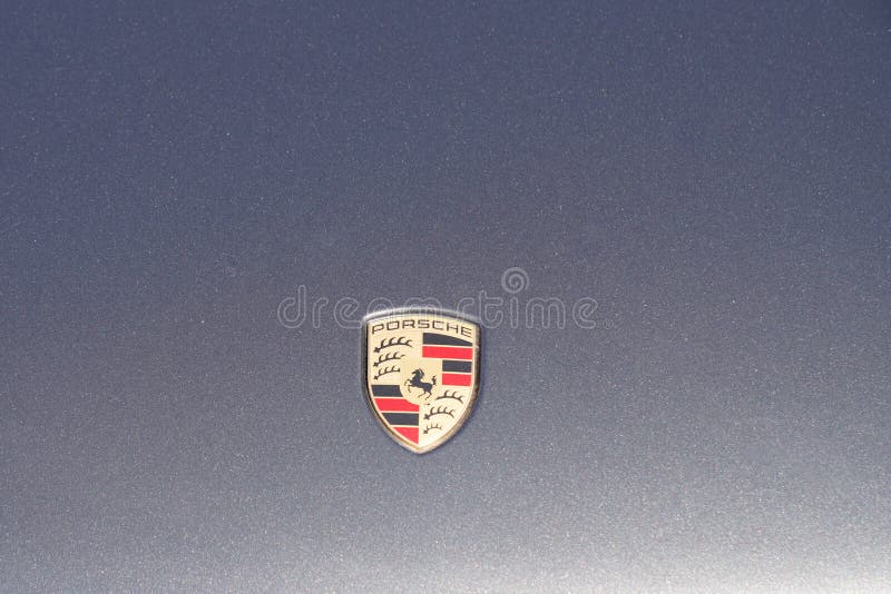 Logo Porsche 911 Marque Et Panneau Texte Sport Sur Protection