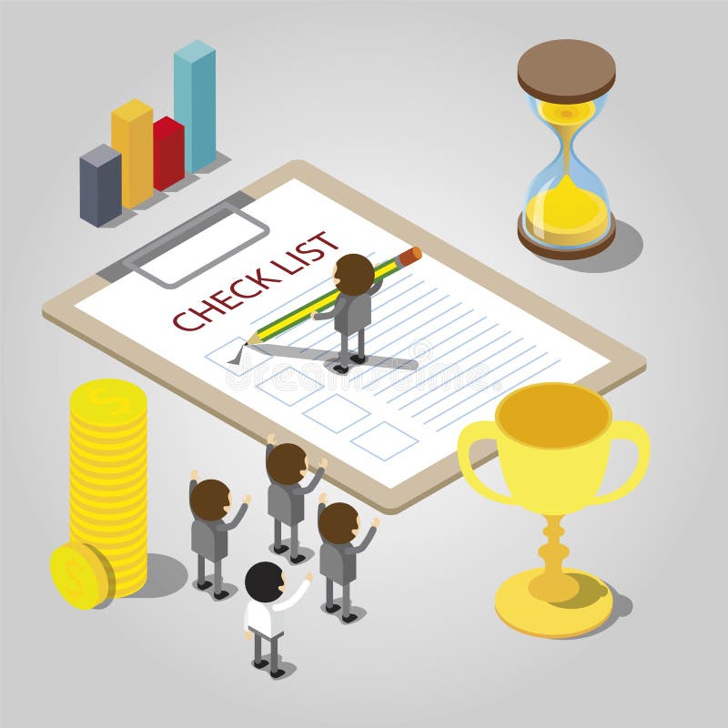 Marque de vérification d'homme d'affaires sur la liste de contrôle illustration de vecteur Marque de vérification d'homme d'affaires sur la liste de contrôle illustration de vecteur