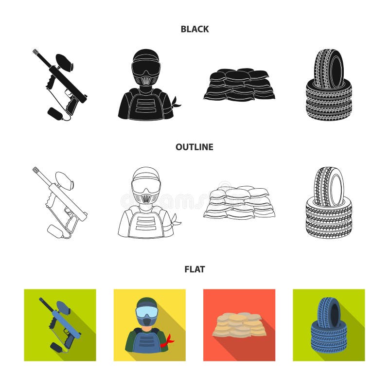 Marqueur de Paintball, joueur et d'autres accessoires Icône simple de Paintball dans l'illustration d'actions de symbole de vecte illustration de vecteur Marqueur de Paintball, joueur et d'autres accessoires Icône simple de Paintball dans l'illustration d'actions de symbole de vecte illustration de vecteur