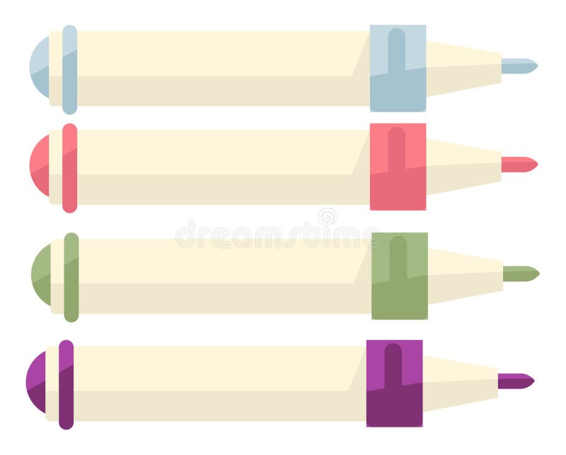 Collection de crayons pastel - Fournitures de bureau et matériel scolaire -  Set de vecteurs colorés. Stock Vector