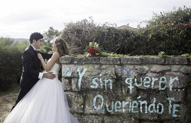 Marriage stone wall stock image. Image of fashion, adult 80506447