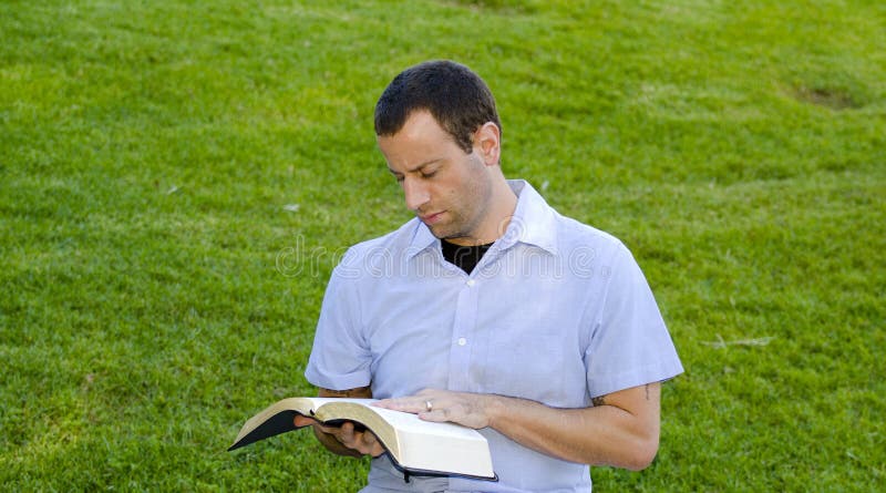 Joyful Man Reading Bible Outside Stock Photos - Free & Royalty-Free ...