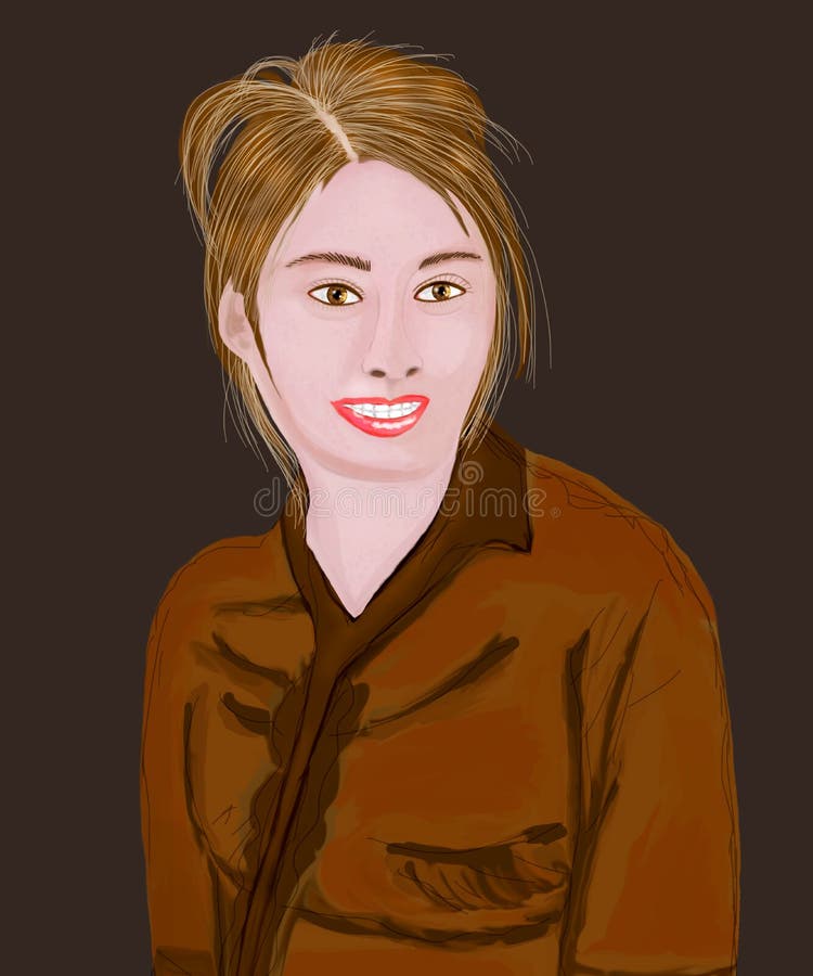 Marrom do sorriso da menina ilustração stock Marrom do sorriso da menina ilustração stock