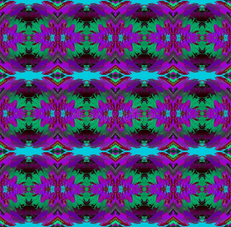 Marrone blu viola porpora del turchese del modello floreale senza cuciture regolare royalty illustrazione gratis Marrone blu viola porpora del turchese del modello floreale senza cuciture regolare royalty illustrazione gratis