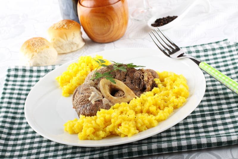 Marrowbone with Saffron Rice Stock Image Image of delicious, italian