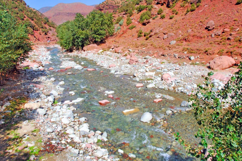 Marruecos, Marrakesh: paisaje del valle de Ourika imagen de archivo libre de regalías