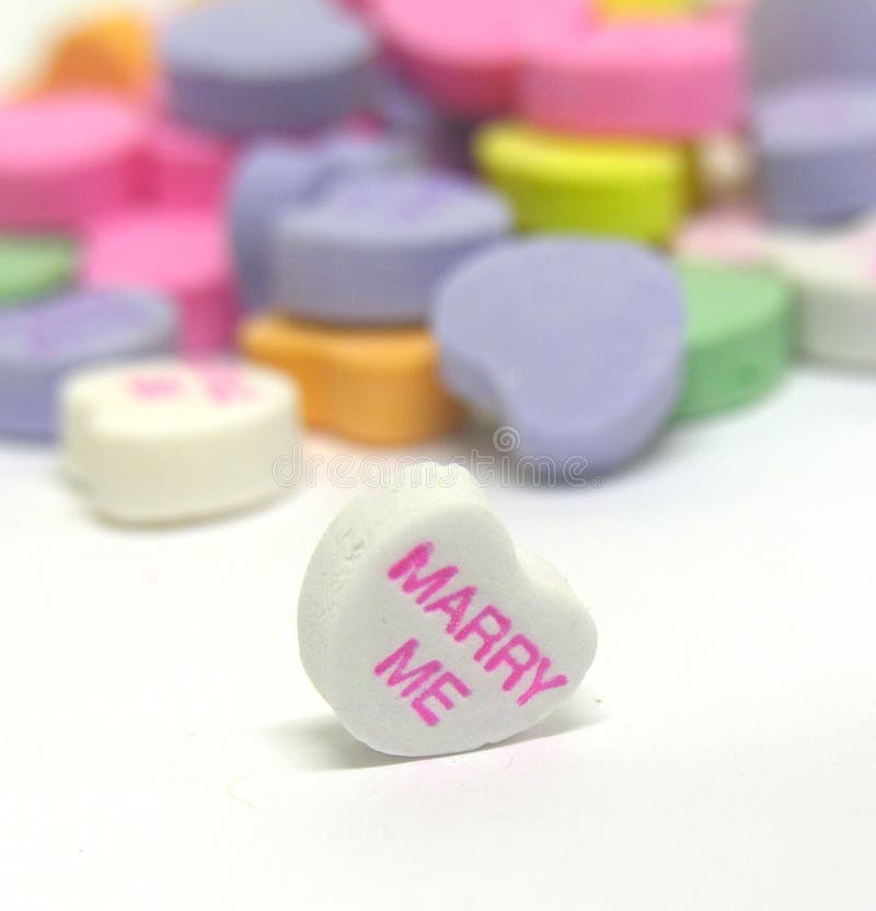 Candy Hearts with text