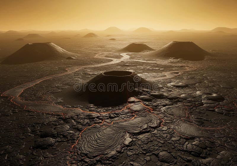Mars alien planet landscape vector illustration