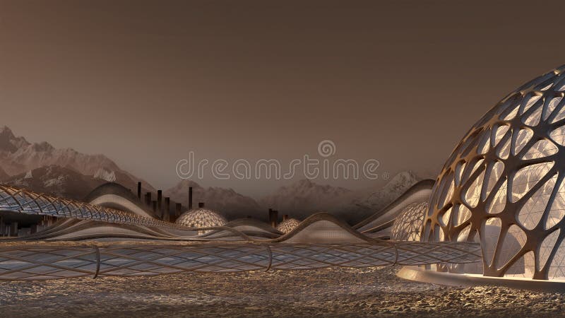 Mars base settlement royalty free illustration