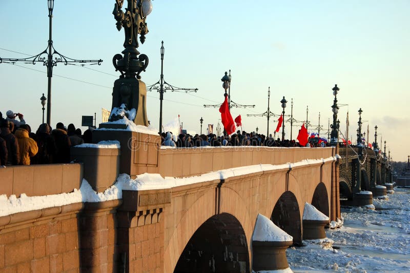 Mars de la liberté à St Petersburg photographie stock Mars de la liberté à St Petersburg photographie stock