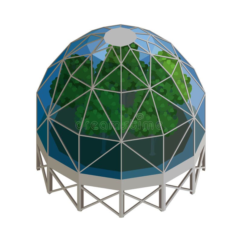 Mars Dome Isometric Composition vector illustration