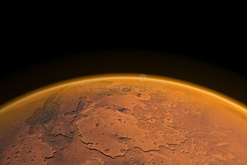 Mars-Horizont. Übertragen Sie.