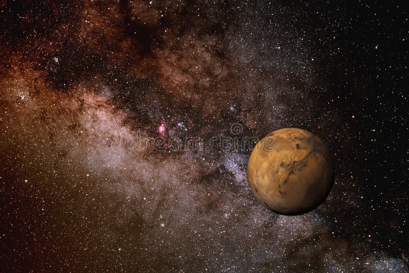 Mars and the Milky Way stock image Mars and the Milky Way stock image