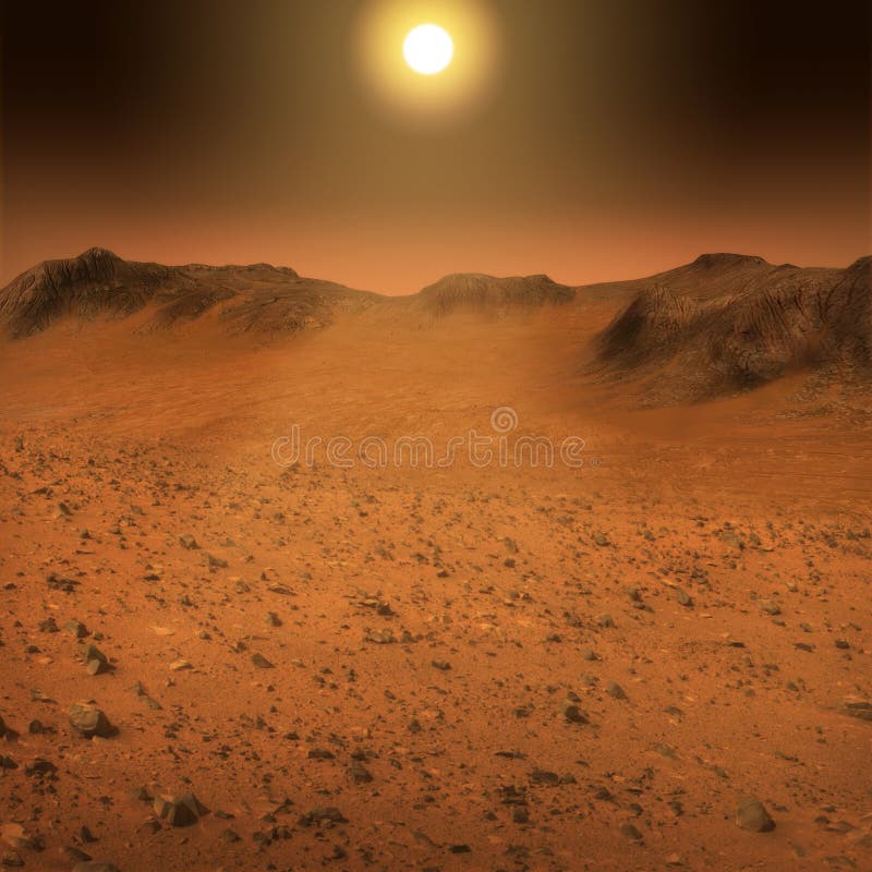 Mars powierzchni krajobraz