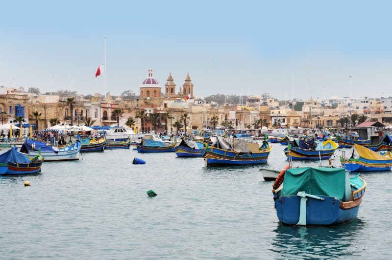 Marsaxlokk stockfotografie Marsaxlokk stockfotografie