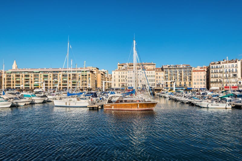 Marseilles Harbour Moon Night Stock Image - Image of moon, reflection ...