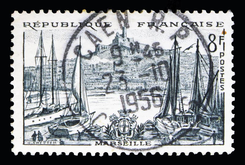 Marseille, turystyki seria około 1955, obrazy royalty free Marseille, turystyki seria około 1955, obrazy royalty free