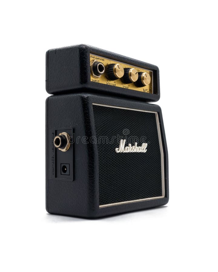 Marshall MS2, Battery Powered Micro Amp for Guitar. Isolated on White
