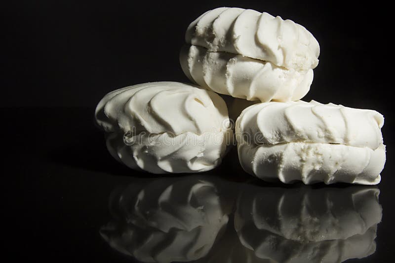 Marshmallow on Black Background Stock Image Image of marshmallow