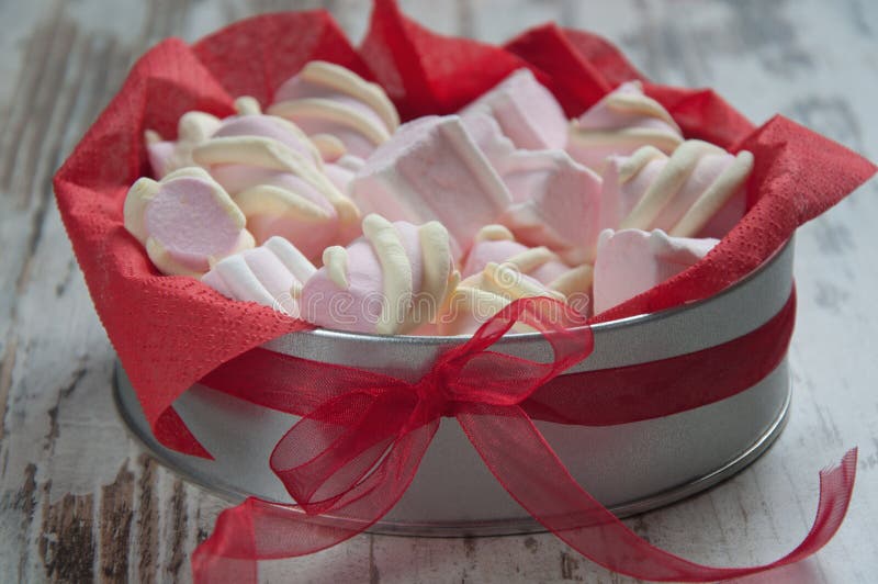 Marshmallow in the Gift Box Stock Image Image of ingredient, dessert