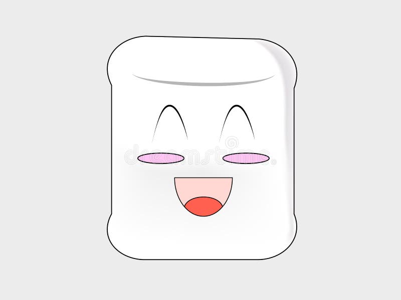 Marshmallow kreskówka z czułością na twarzy na białym tle ilustracji Marshmallow kreskówka z czułością na twarzy na białym tle ilustracji