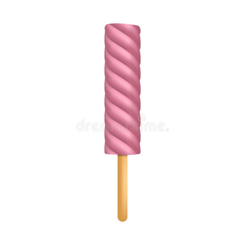 Marshmallow na kij ikonie, realistyczny styl ilustracji Marshmallow na kij ikonie, realistyczny styl ilustracji
