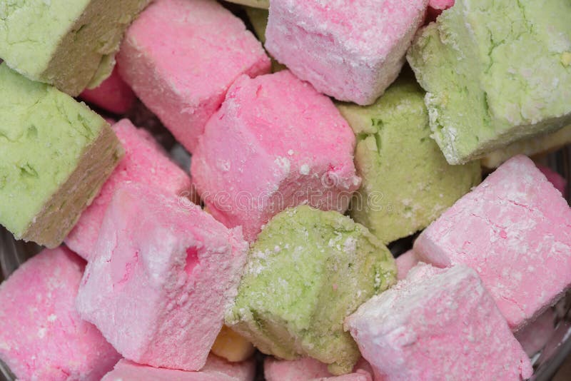 Marshmallows. Background or texture of colorful marshmallows. stock images