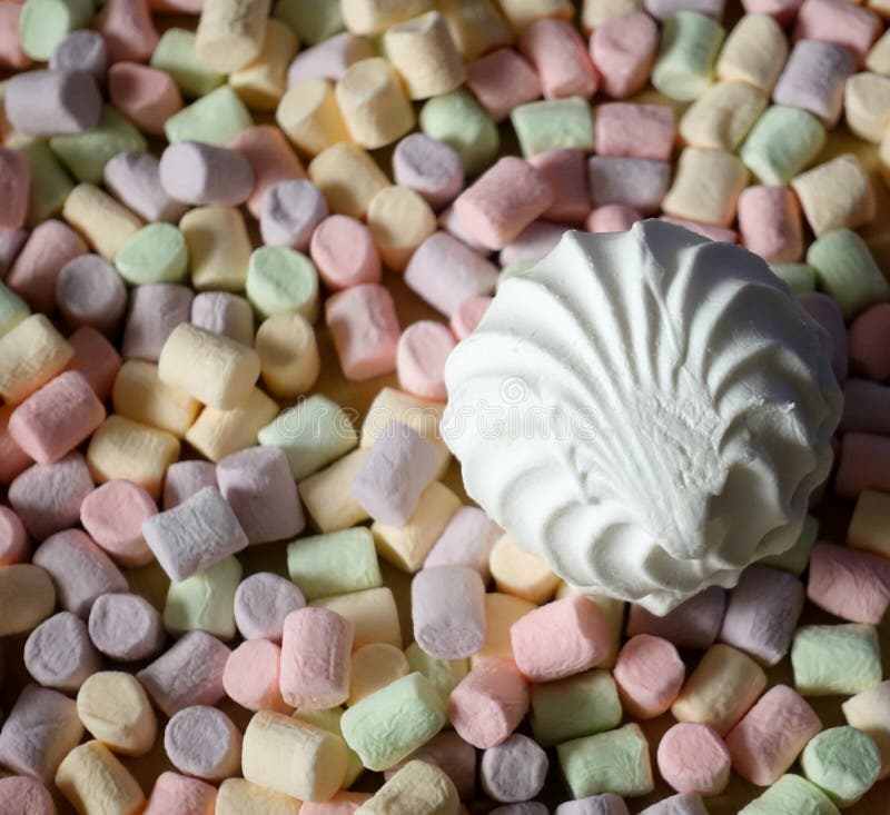 Marshmallows. Background or texture of colorful mini marshmallows stock images