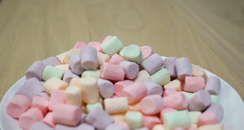 Marshmallows. Background or texture of colorful mini marshmallows stock photography