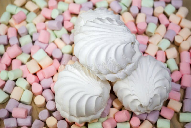Marshmallows. Background or texture of colorful mini marshmallows royalty free stock photography