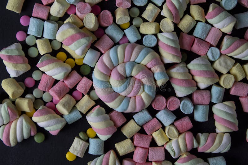 Marshmallows. Background or texture of colorful mini marshmallows. royalty free stock photos