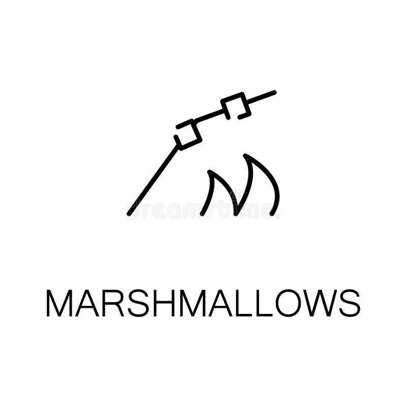 Marshmallows Flat Icon or Logo for Web Design. Stock Vector