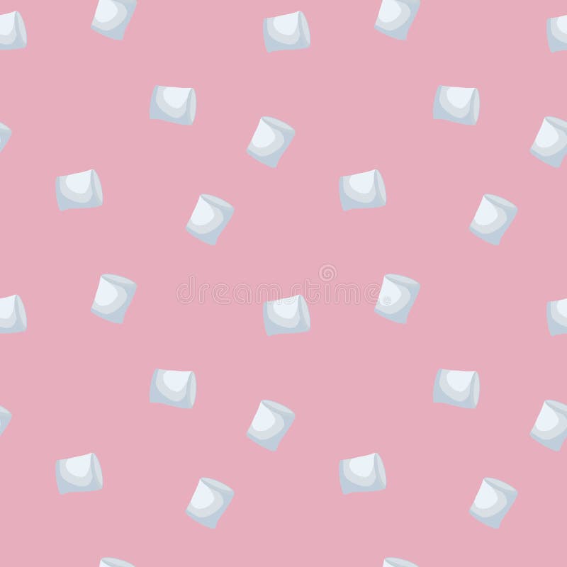 Marshmallows Seamless Pattern Isolated on Pink Background. Stock Vector -  Illustration of seamless, background: 129771061