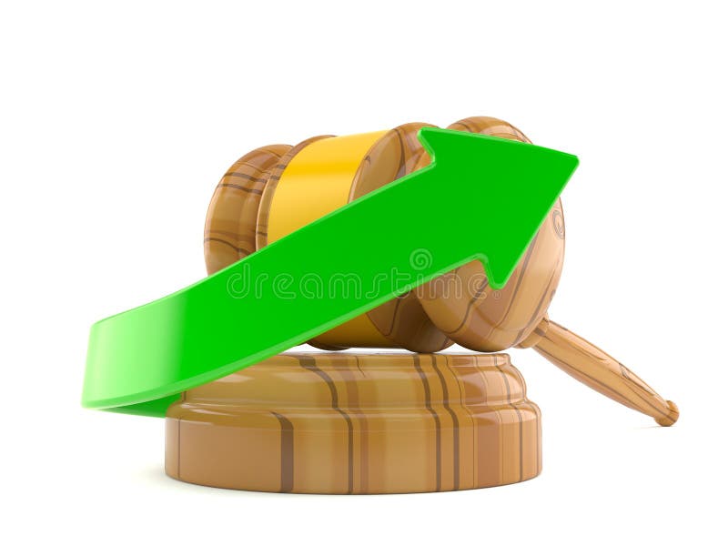 Martelo com seta verde ilustração do vetor