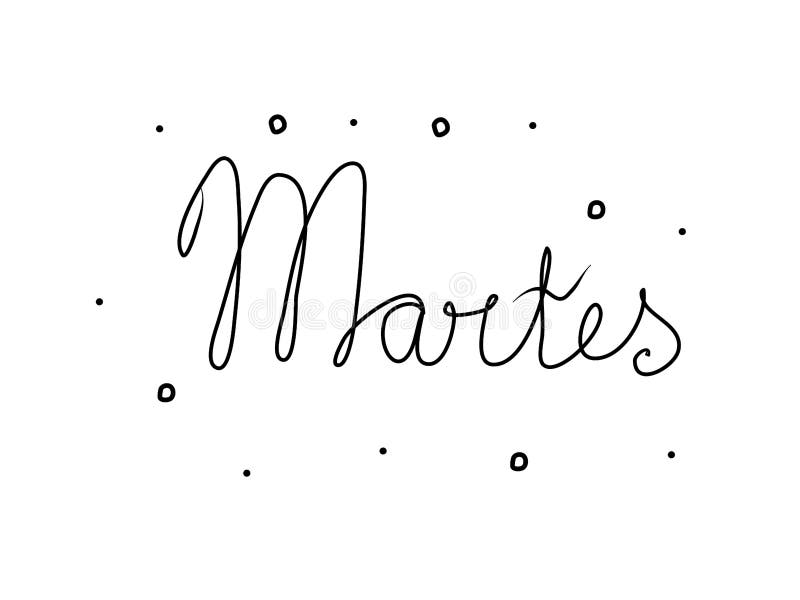 Man Hand Writing Martes Tuesday Spanish Black Marker Visual Screen