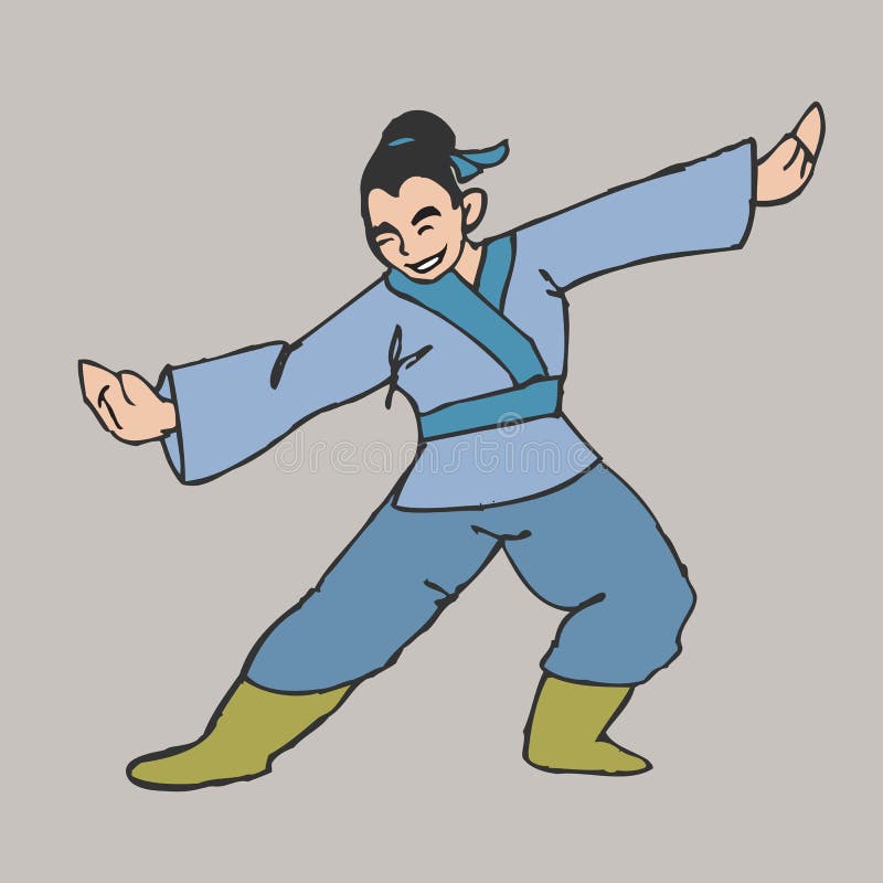 Martial art boy vector illustration