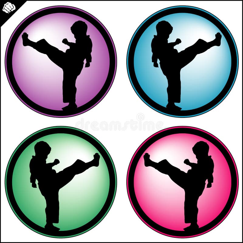 Martial Art Colored Simbol, Logo. Karate Creative Design Emblem. Karate