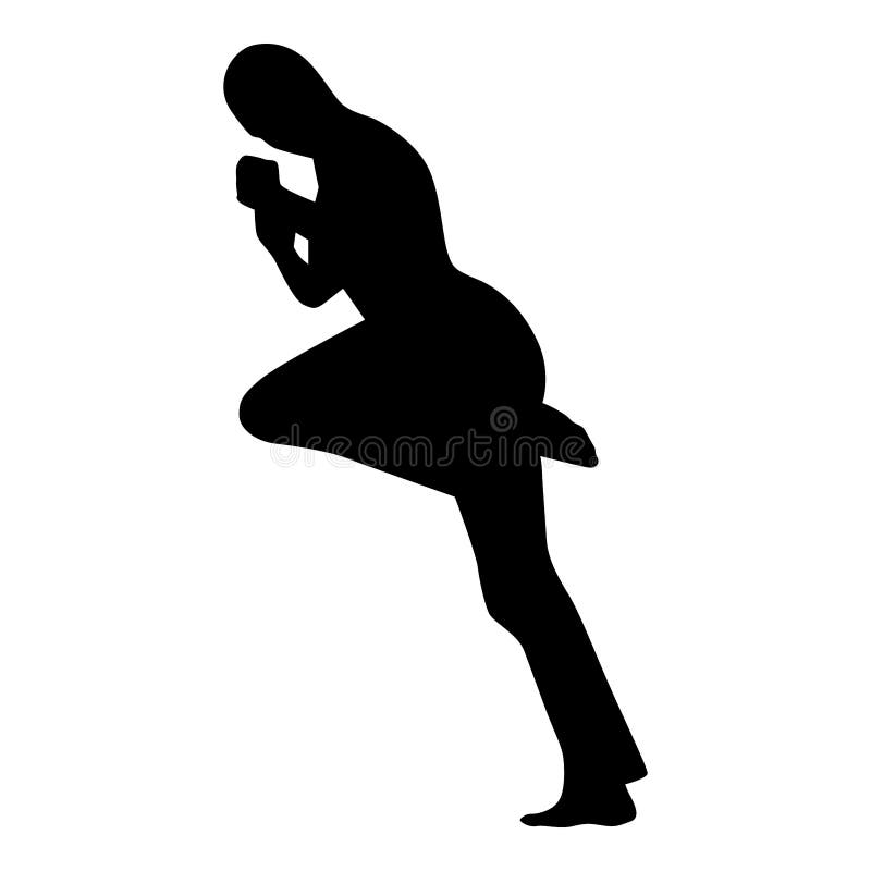 Martial art silhouette stock vector. Illustration of sport 258281651