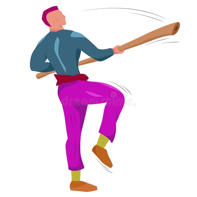 Martial Art, Stick Fighter. Training Exercises. Stock Vector