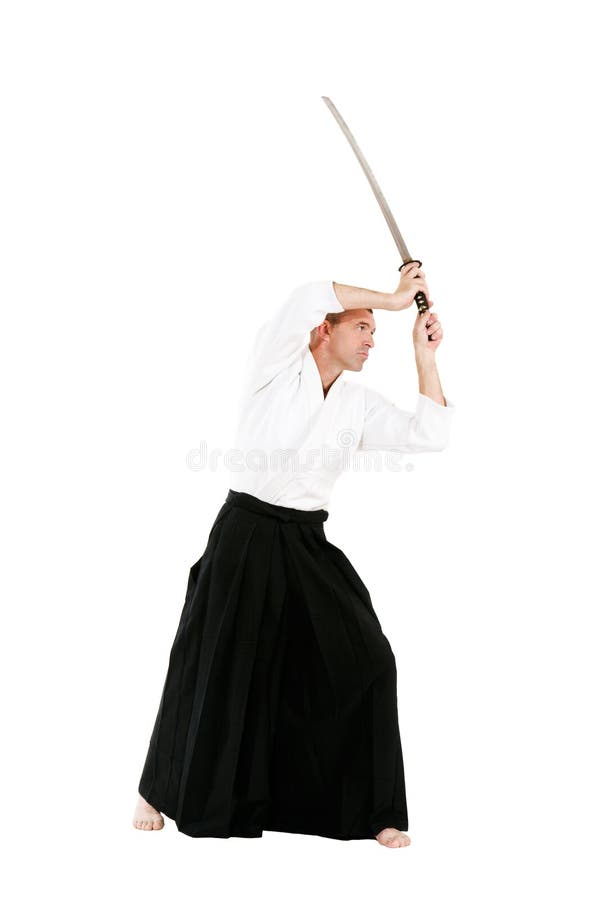 Martial Arts Teacher with Sword Stock Photo Image of isolated, sword