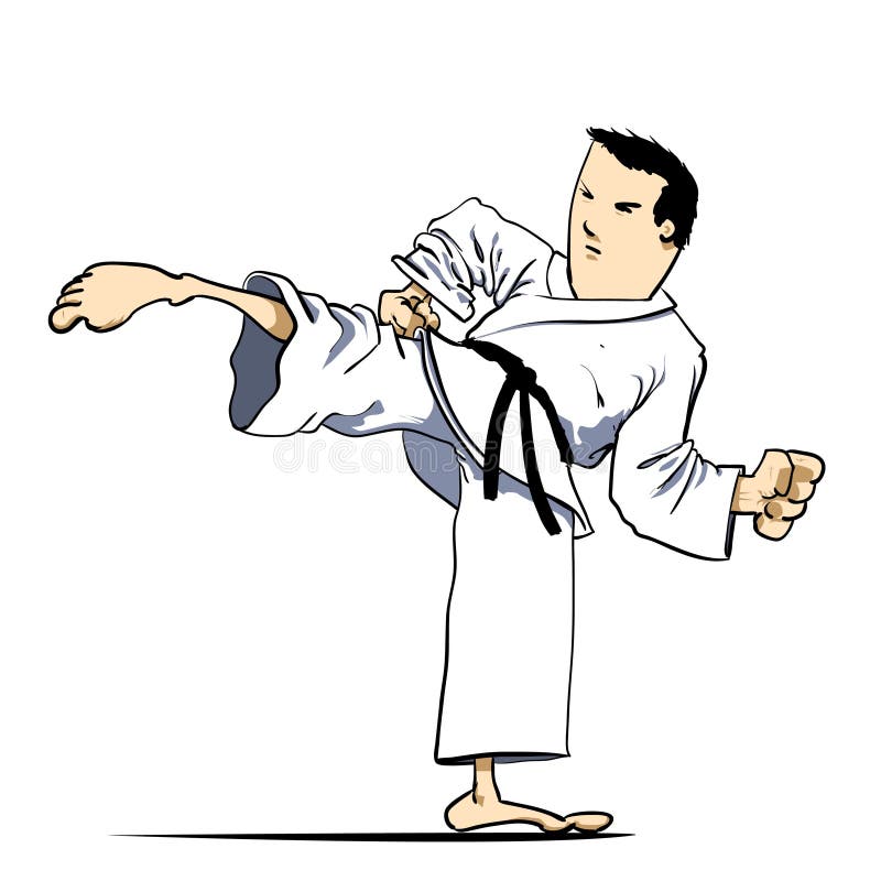 Martial arts - Karate kick stock vector. Illustration of leisure - 17627541
