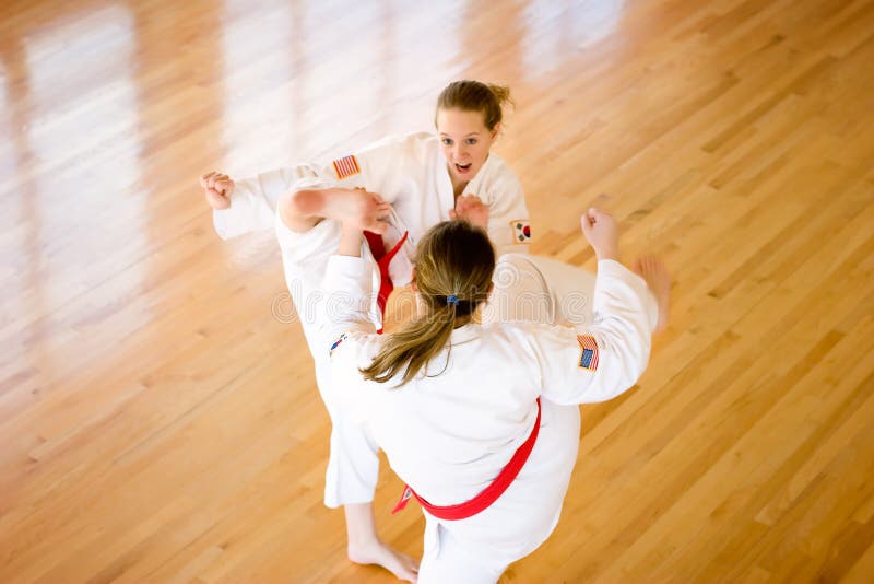 Martial arts kicking. stock image. Image of body, focus 3929769