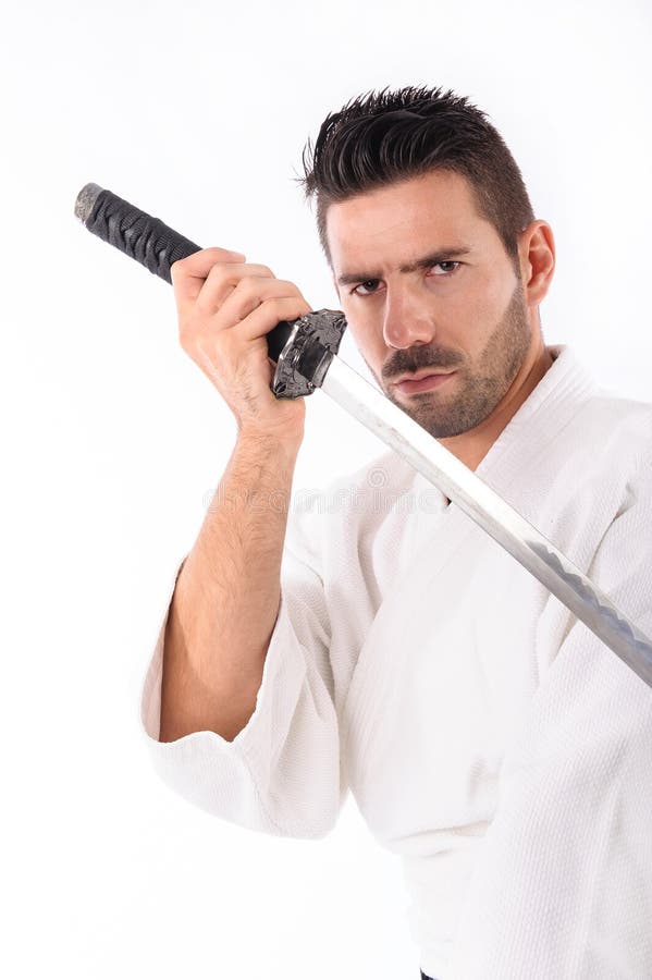 Martial Arts Man with Sword Stock Photo Image of dojo, defence 25592854
