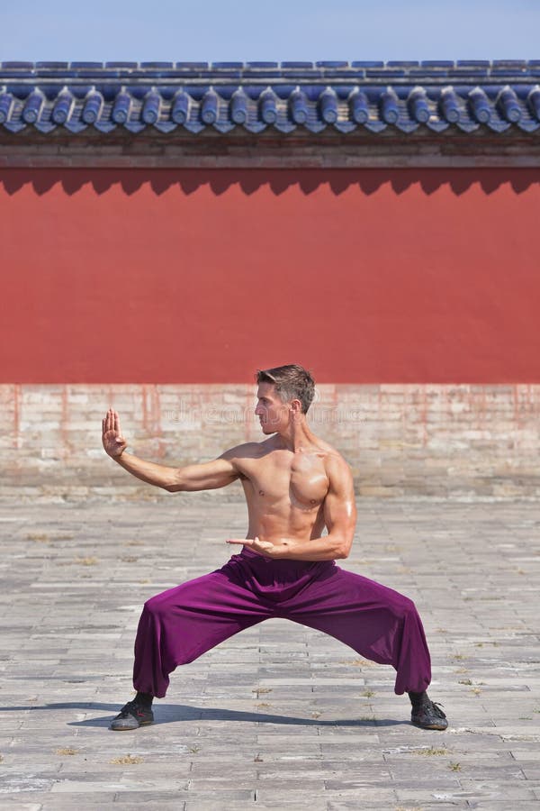Martial Arts Master Practicing at Temple of Heaven, Beijing, China