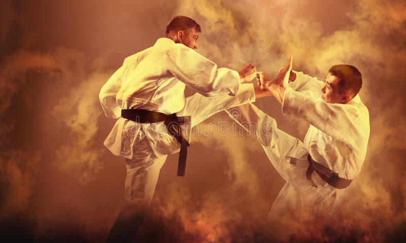 Martial Arts Masters. Smoke Background Stock Photo - Image of kyokushinkai,  kyokushin: 139835788