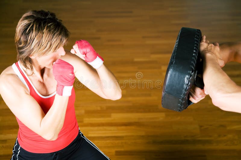 Kick boxing young woman stock image. Image of sport, strength - 30652131